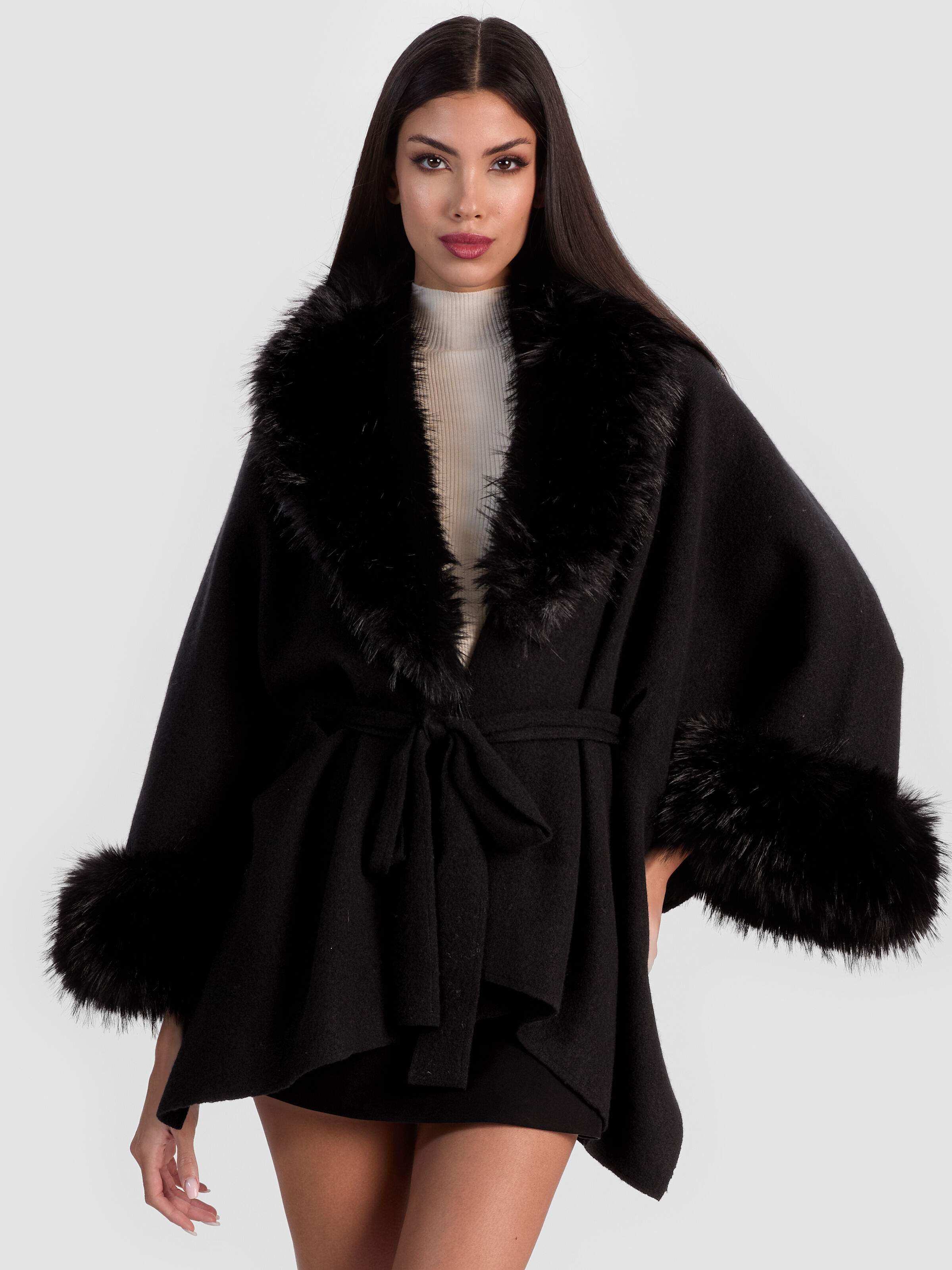 Joanne Sweater Coat In Black | Alice + Olivia