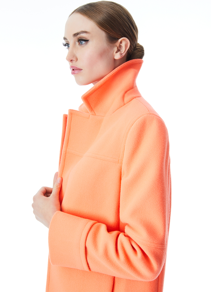 LUISANA SEAMED COAT - DEEP CORAL image 3 - Alice And Olivia