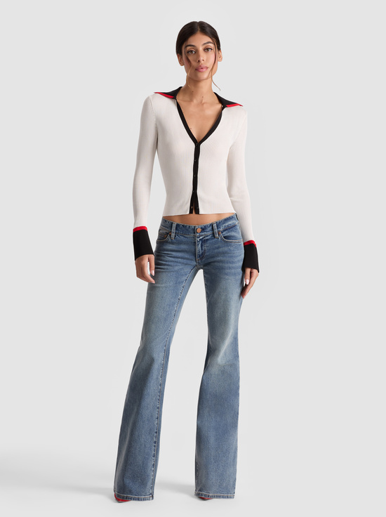 SOFT WHITE/MULTI-NEALIE CARDIGAN