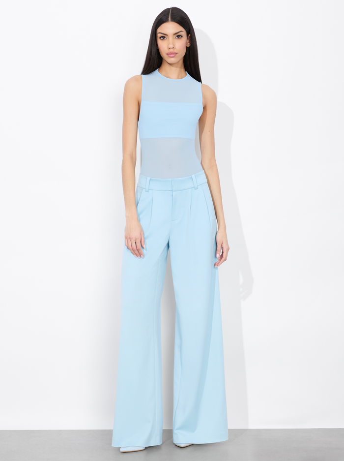 BANDEAU SLEEVELESS BODYSUIT - MINERAL BLUE image 1 - Alice And Olivia
