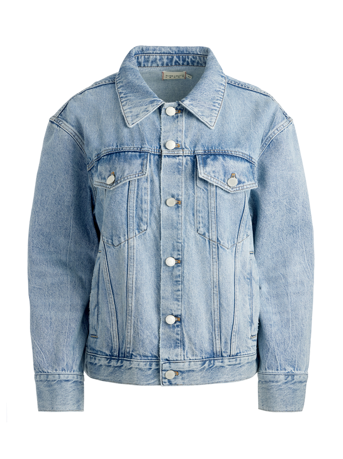 JEFF OVERSIZED DENIM JACKET - SADIE LT VINTAGE BLUE image 5 - Alice And Olivia