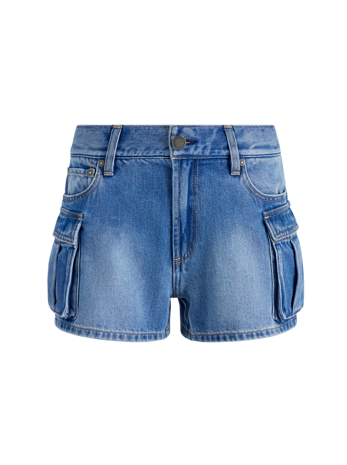 CAY LOW RISE CARGO SHORT - IVY BLUE image 5 - Alice And Olivia