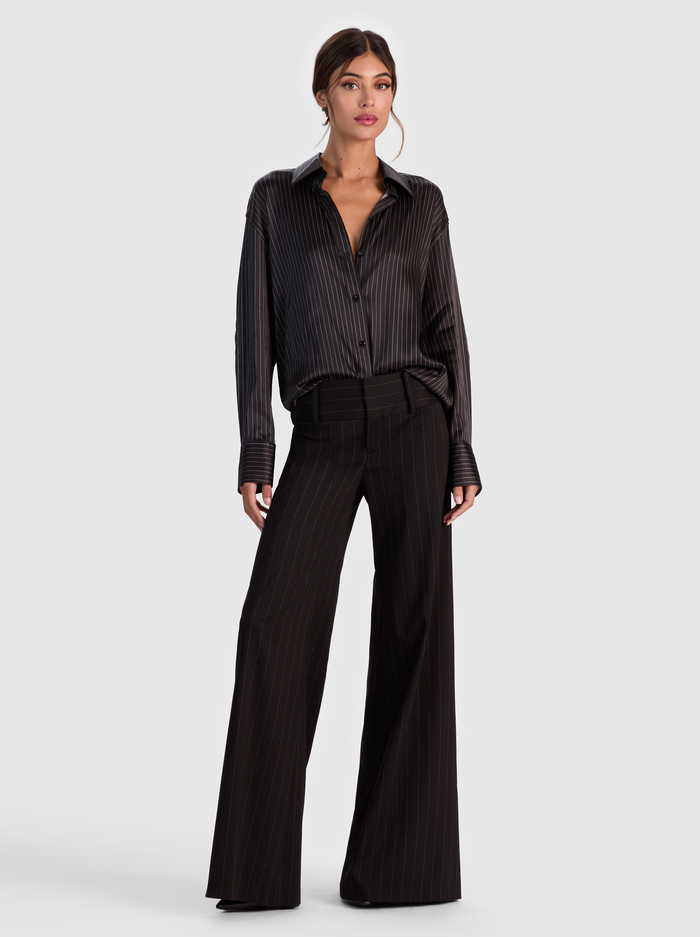 PERFECT BUTTON DOWN - BLACK/OFF WHITE image 1 - ALICE + OLIVIA