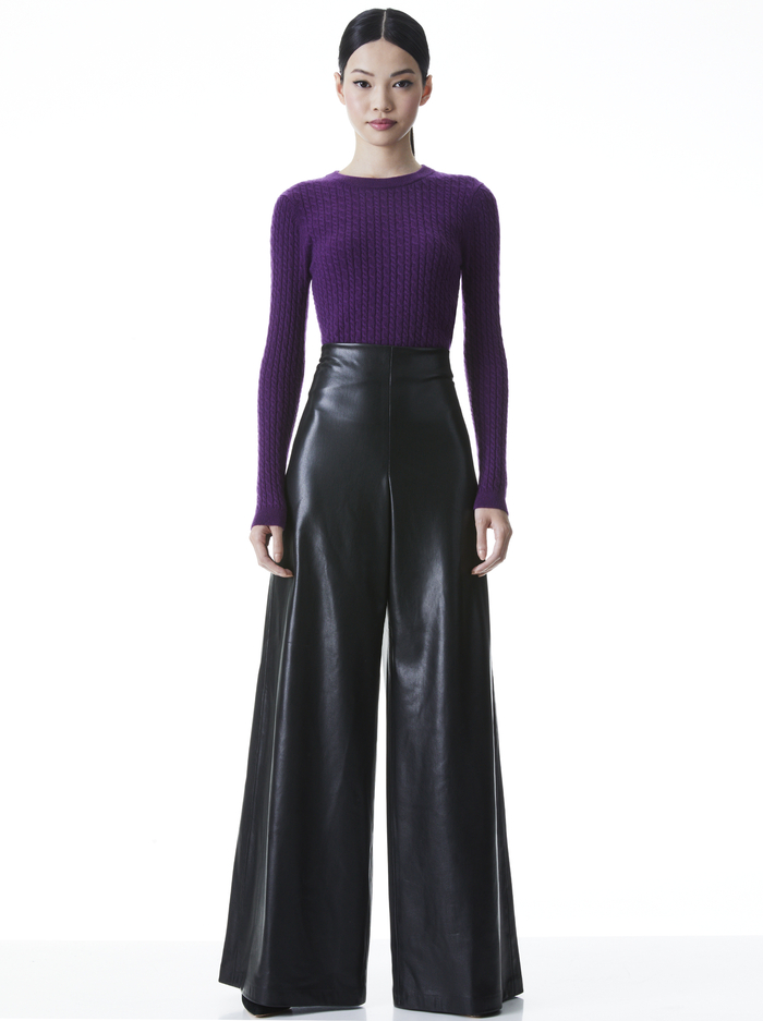 CIARA CREWNECK CROPPED PULLOVER - BOYSENBERRY image 2 - Alice And Olivia