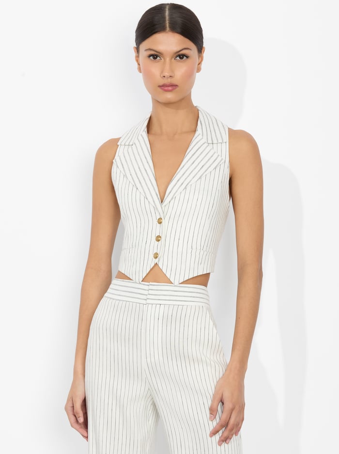 DONNA VEST - OFF WHITE/BLACK - Alice And Olivia