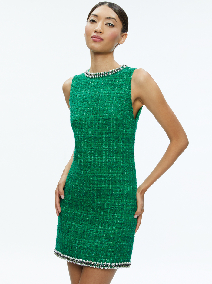 CLYDE MINI DRESS - LIGHT EMERALD image 2 - Alice And Olivia