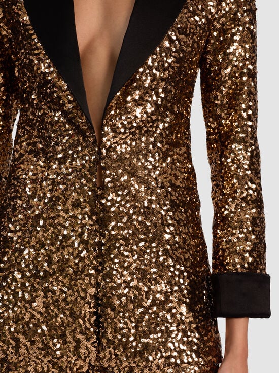 GOLD/BLACK-JUSTIN SEQUIN BLAZER
