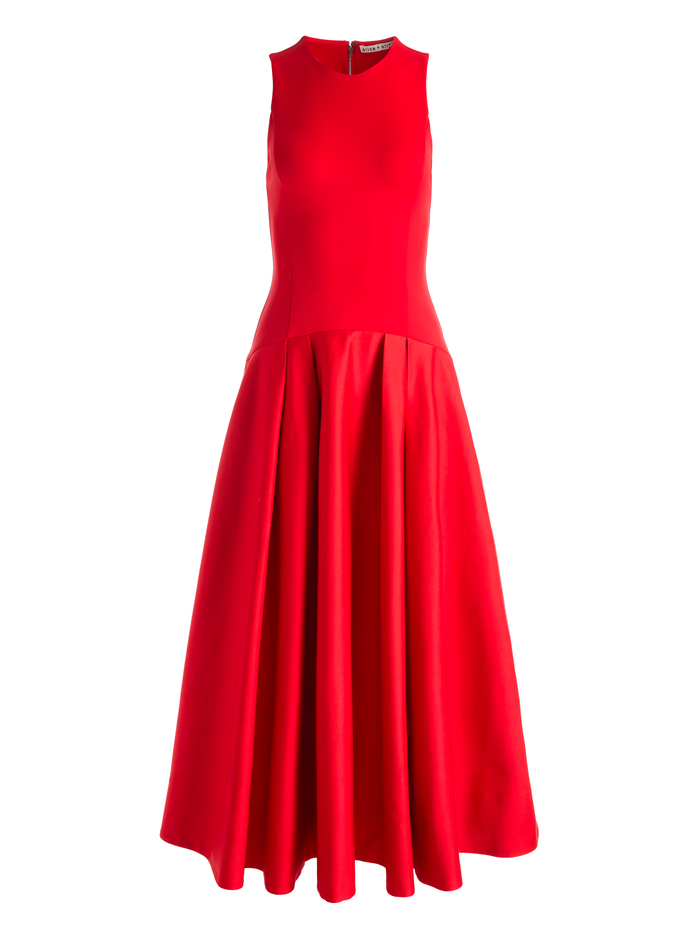 ADLEY DROP WAIST MIDI DRESS - BRIGHT RUBY image 5 - Alice And Olivia