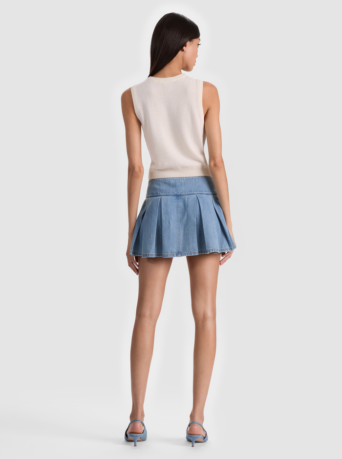 LOLY BUTTON FRONT CASHMERE VEST - ECRU image 2 - ALICE + OLIVIA