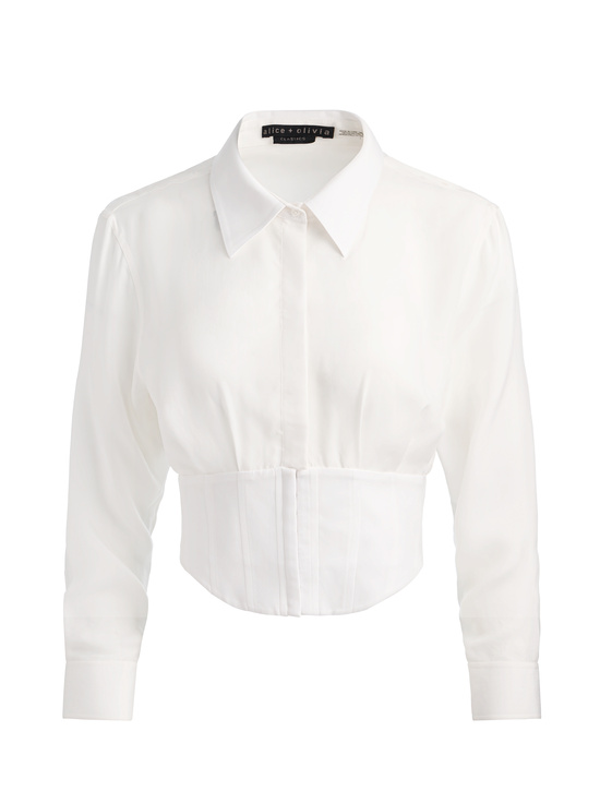 OFF WHITE-EDIE SEAMED CORSET BUTTON DOWN