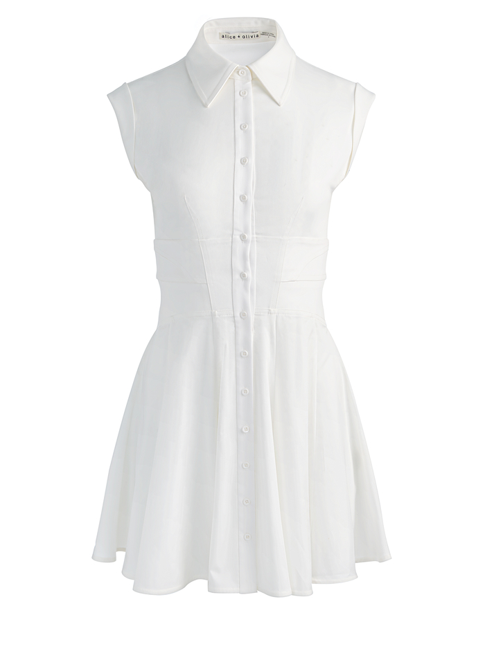 KIM CORSET SHIRT DRESS - OFF WHITE image 5 - ALICE + OLIVIA