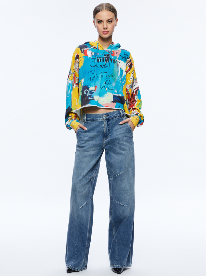 A+O X BASQUIAT SUNNY CROPPED HOODIE - UNTITLED image 2 - Alice And Olivia