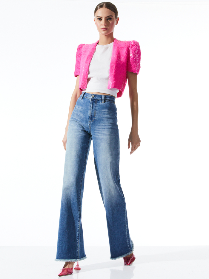 SHERRYL SEQUIN JACKET - FRENCH ROSE image 4 - Alice And Olivia