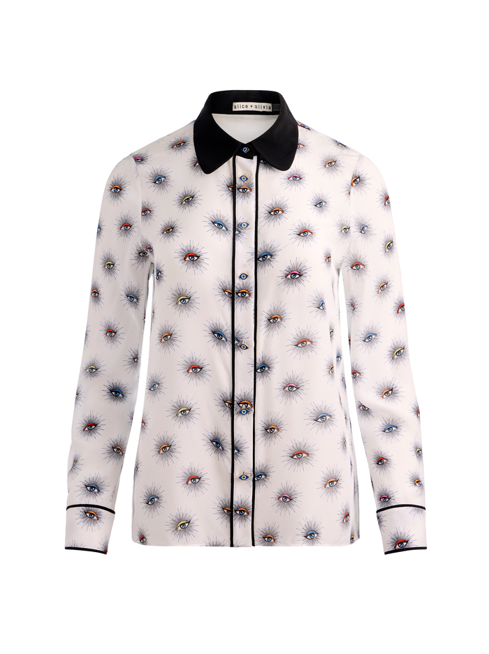 WILLA SILK BLOUSE - VISIONARY image 5 - Alice And Olivia