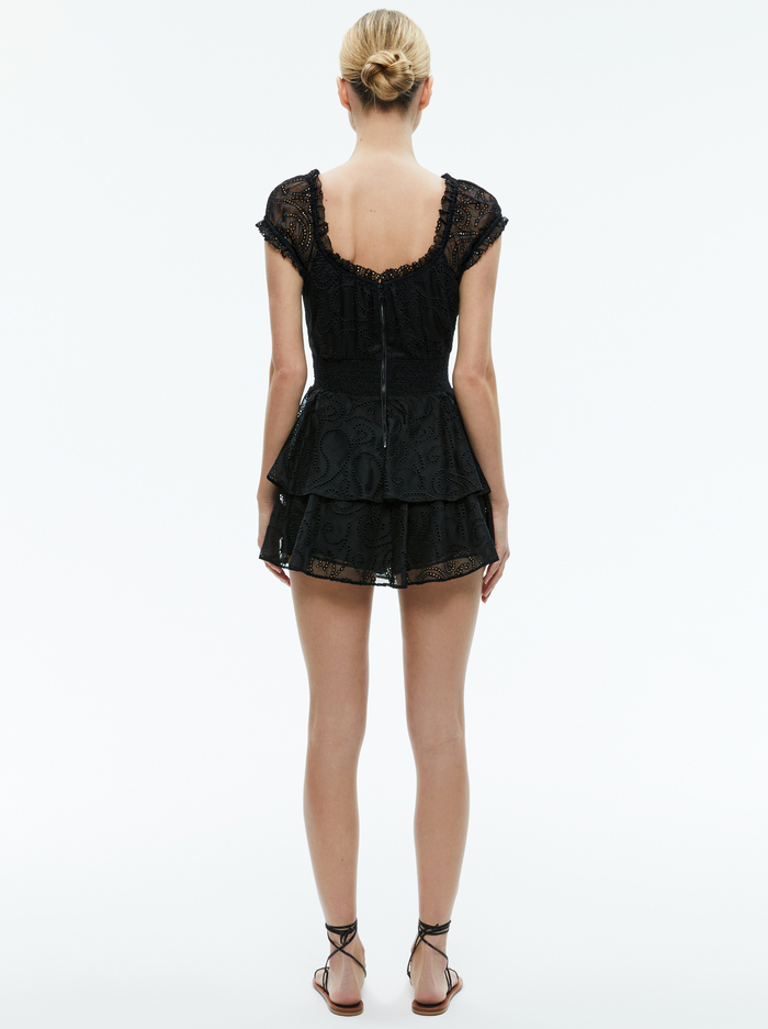GRACIE RUFFLE ROMPER - BLACK image 2 - Alice And Olivia