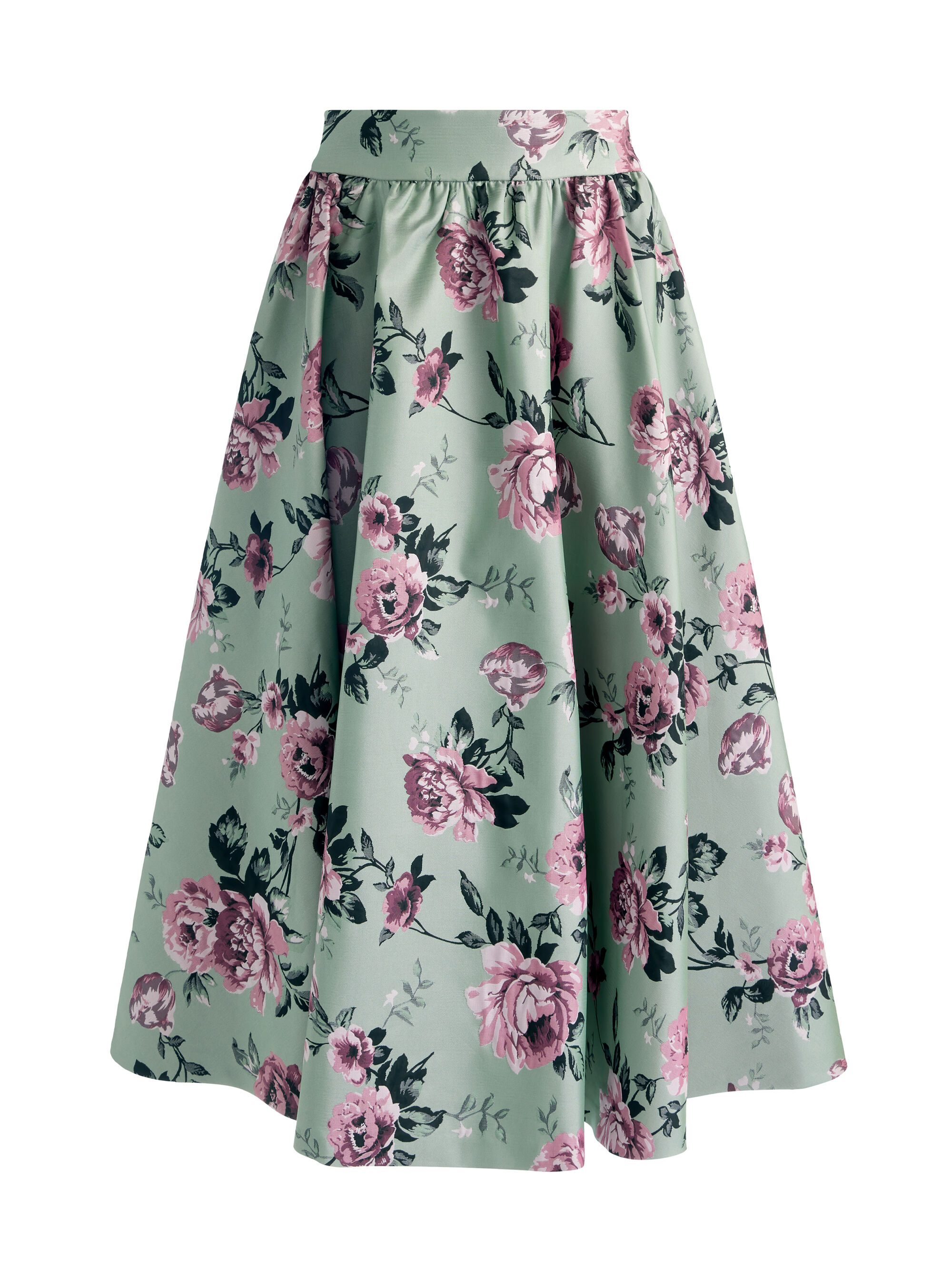 Nilda Voluminous Skirt In Sage Multi Alice + Olivia
