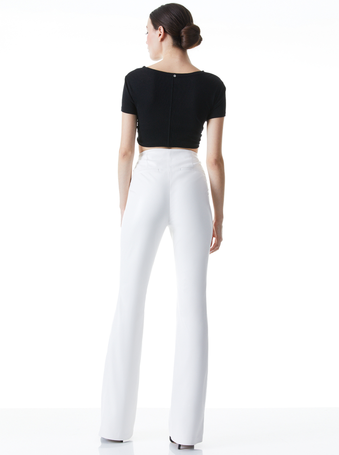 TEENY VEGAN LEATHER FLARE PANT - OFF WHITE image 1 - Alice And Olivia