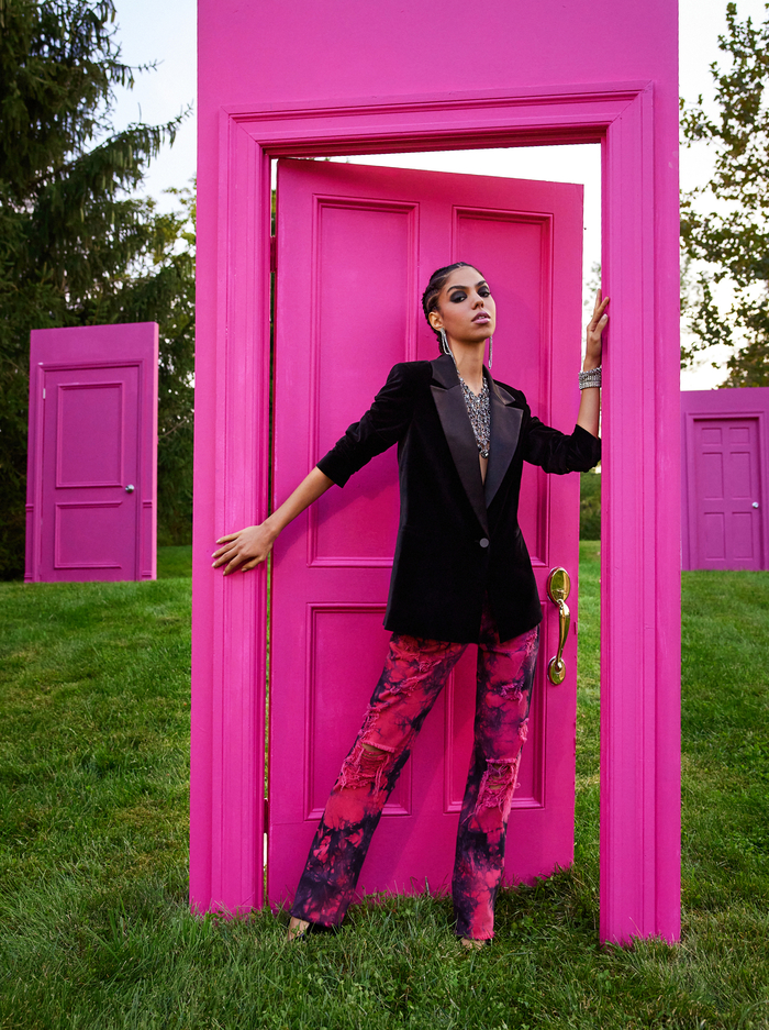 GENEVIEVE TIE DYE BAGGY JEAN - TIE DYE image 6 - ALICE + OLIVIA