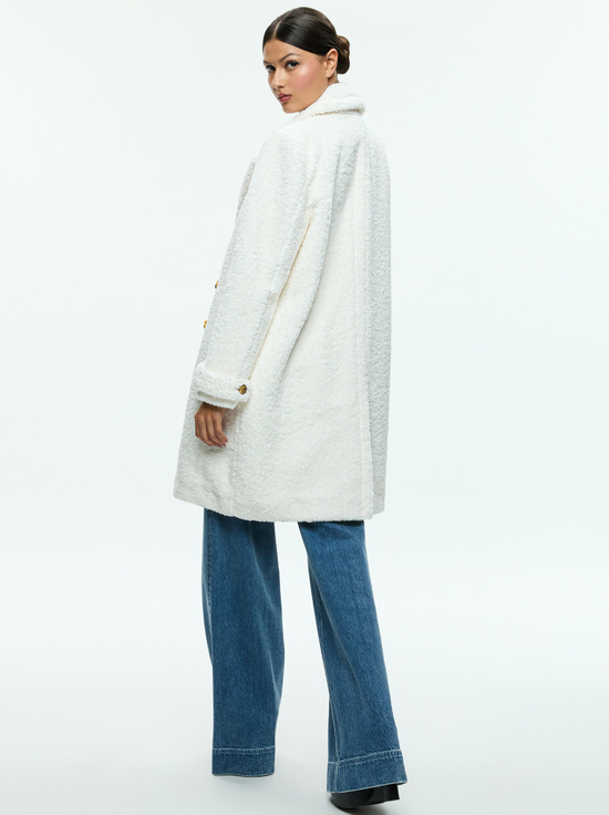 OFF WHITE-TOWNES TEDDY PEACOAT