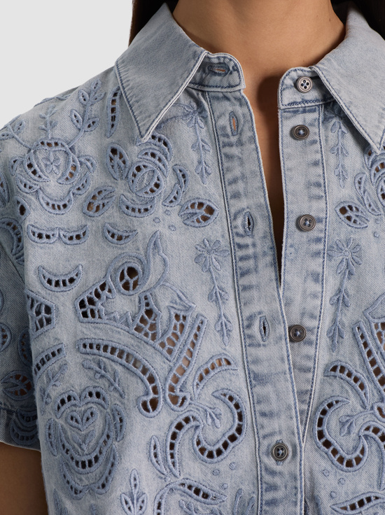 SIERRA LIGHT BLUE-LANE DENIM BUTTON DOWN