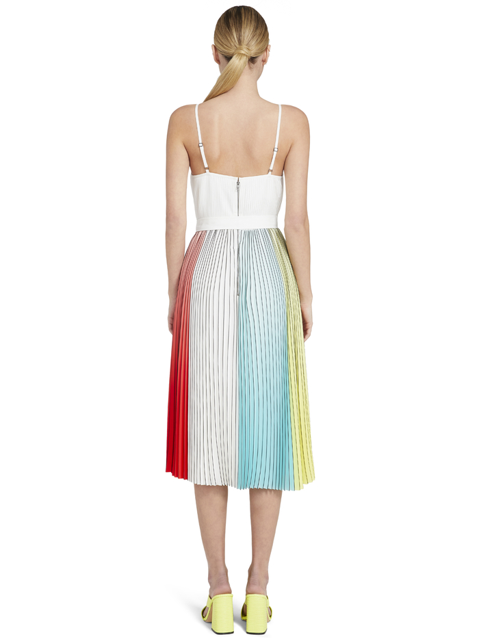 VIVIENNE PLEATED MIDI DRESS - OFF WHITE/MULTI image 1 - ALICE + OLIVIA