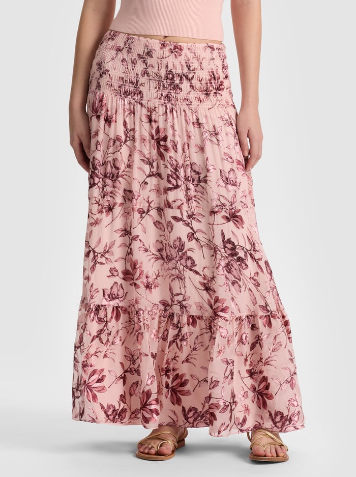 STEVIE MAXI SKIRT - MYSTIC GARDEN ENGLISH ROSE - ALICE + OLIVIA