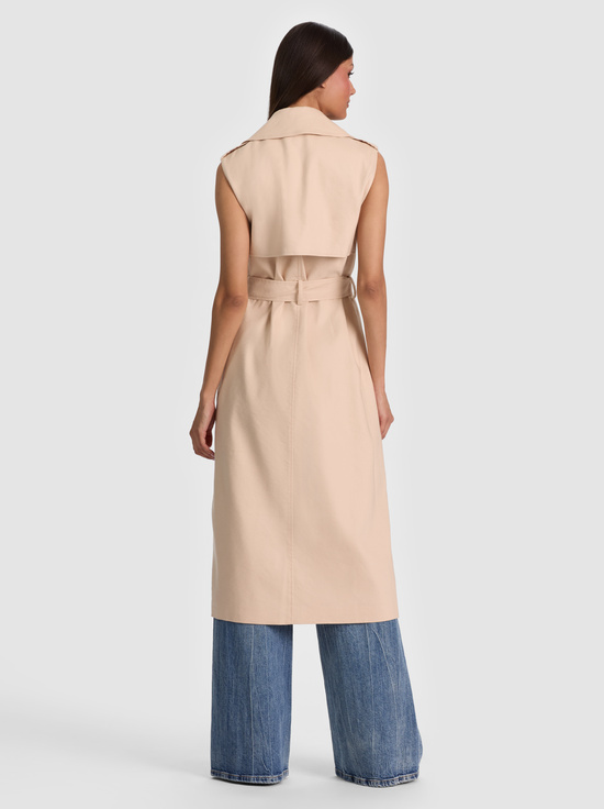 OATMEAL-KEITH SLEEVELESS LINEN TRENCH