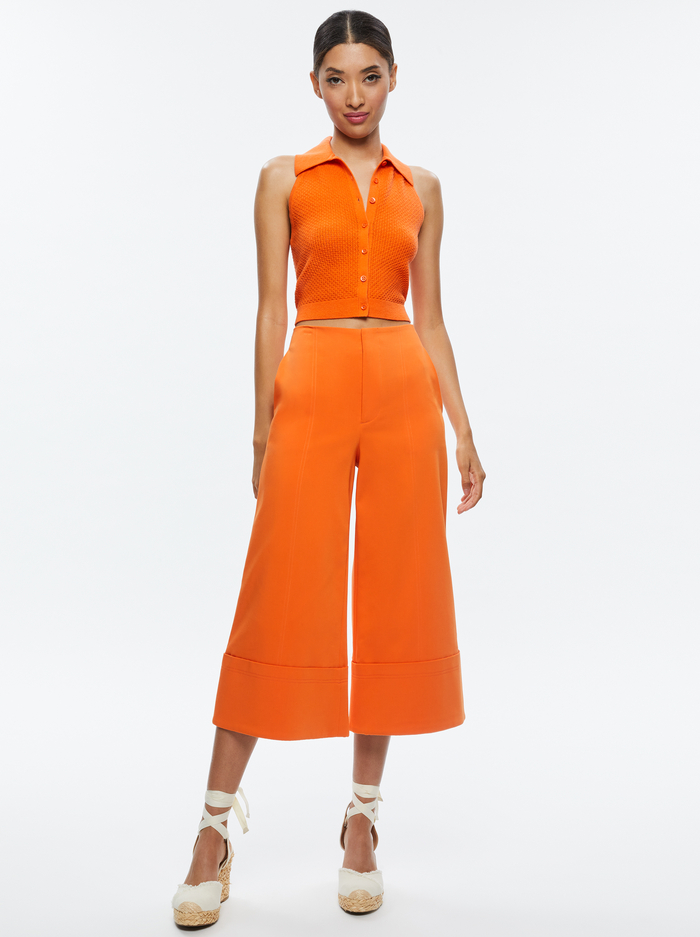 MILES COLLARED TANK - LIGHT MANGO image 1 - Alice And Olivia