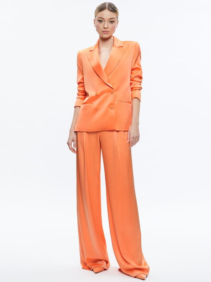 SANTOS DOUBLE BREASTED BOYFRIEND BLAZER - CORAL image 1 - Alice And Olivia