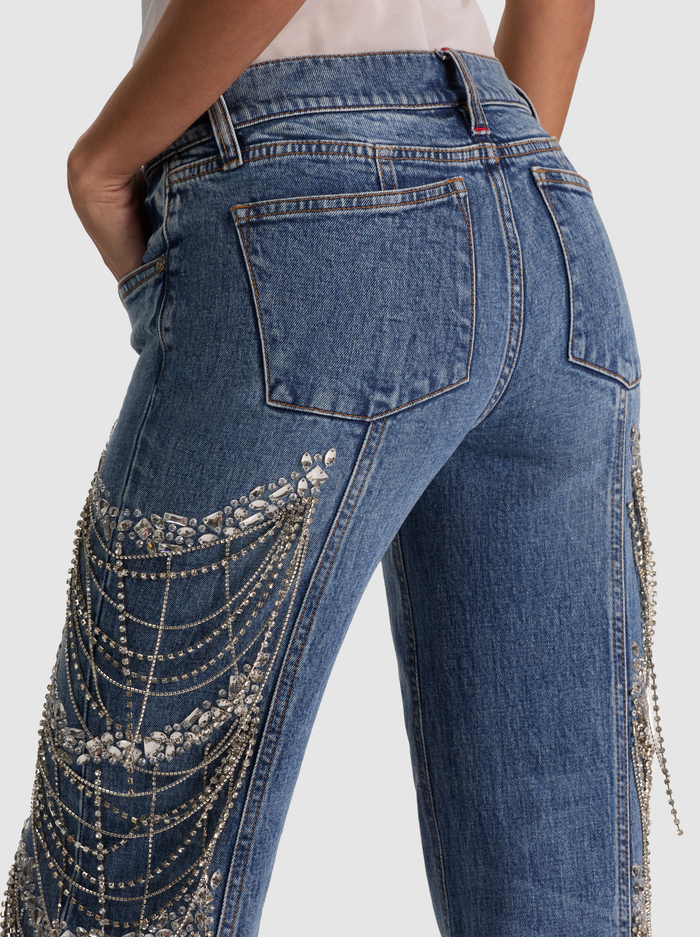 ROXIE EMBELLISHED JEAN - BROOKLYN BLUE image 3 - ALICE + OLIVIA