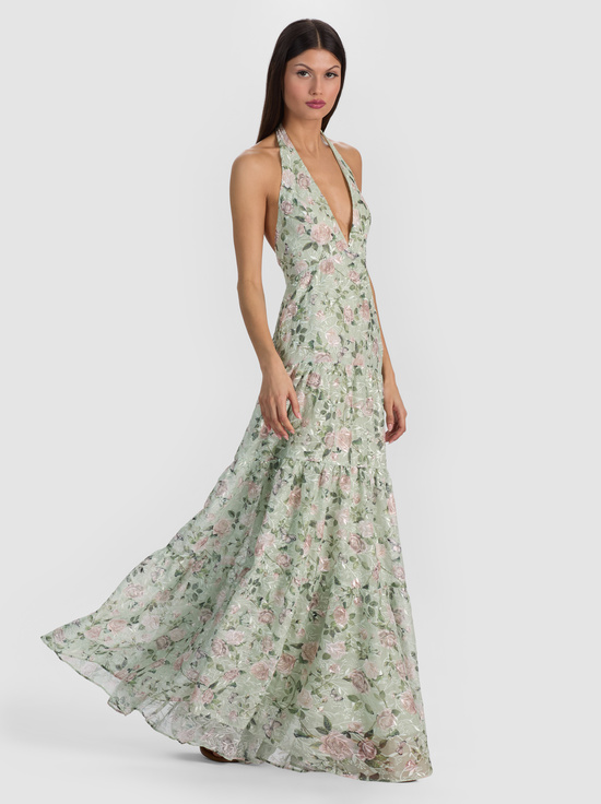 GARDEN GOSSIP LIGHT SAGE-MAURA TIERED MAXI DRESS