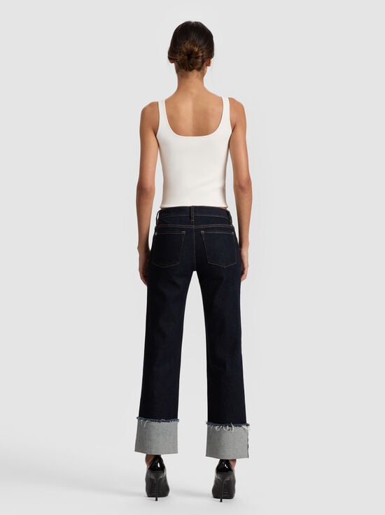 DARK RINSE-ABILENE CUFFED JEAN