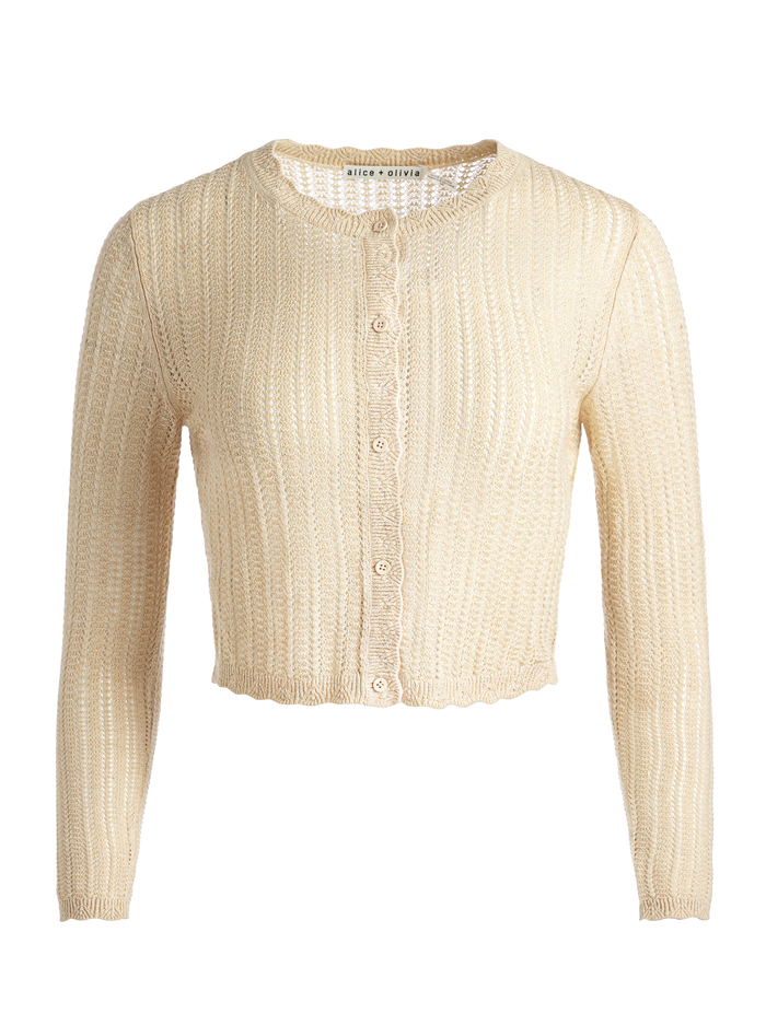 CARSON CARDIGAN - ALMOND image 5 - Alice And Olivia