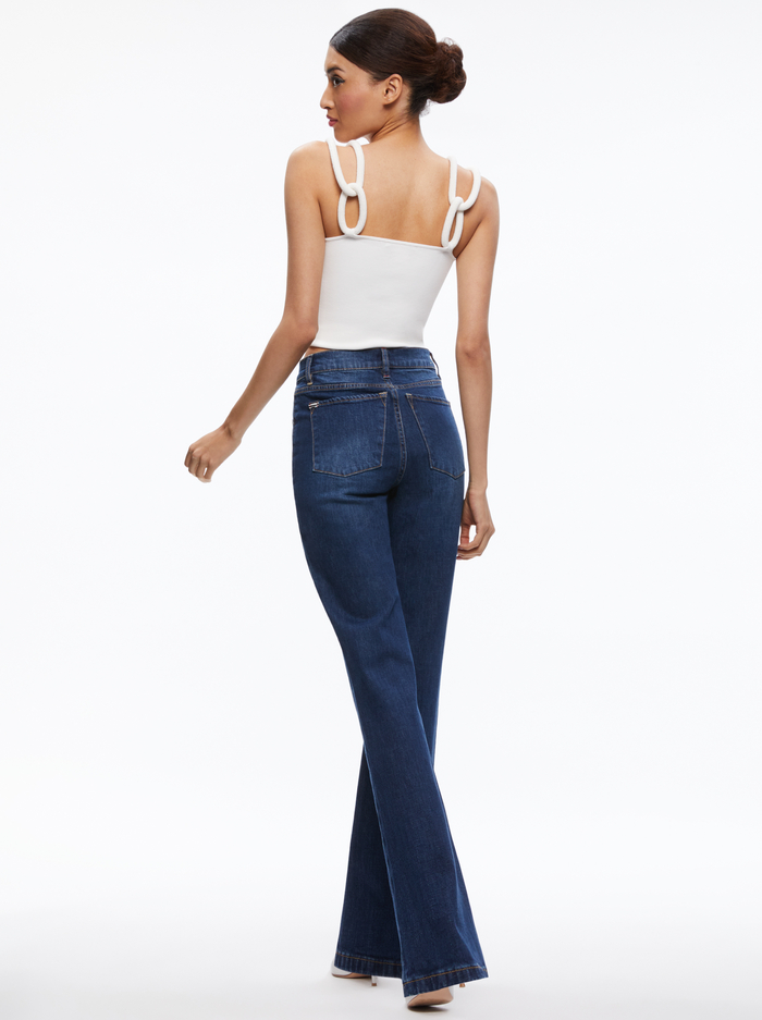 AMAZING HIGH RISE STRAIGHT FULL LENGTH JEAN - LOVE TRAIN image 1 - Alice And Olivia