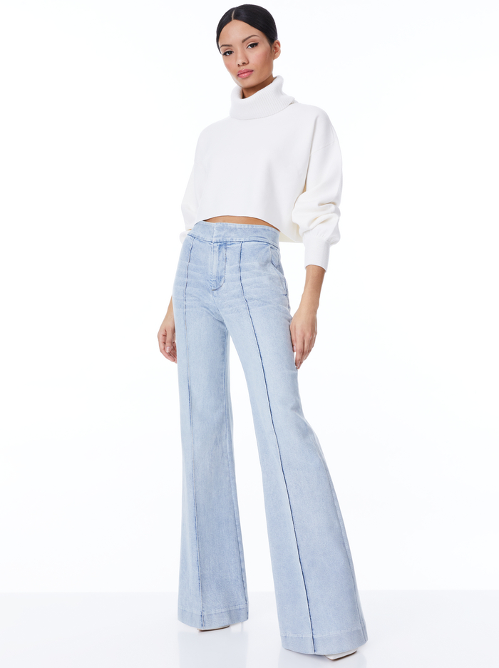 Dylan High Waisted Wide Leg Jean In Rockstar Blue | Alice And Olivia