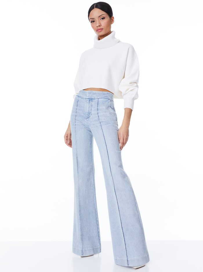 DYLAN HIGH WAISTED WIDE LEG JEAN - ROCKSTAR BLUE image 4 - Alice And Olivia