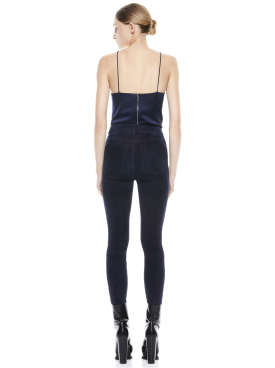 NAVY-MIKAH SUEDE PANT