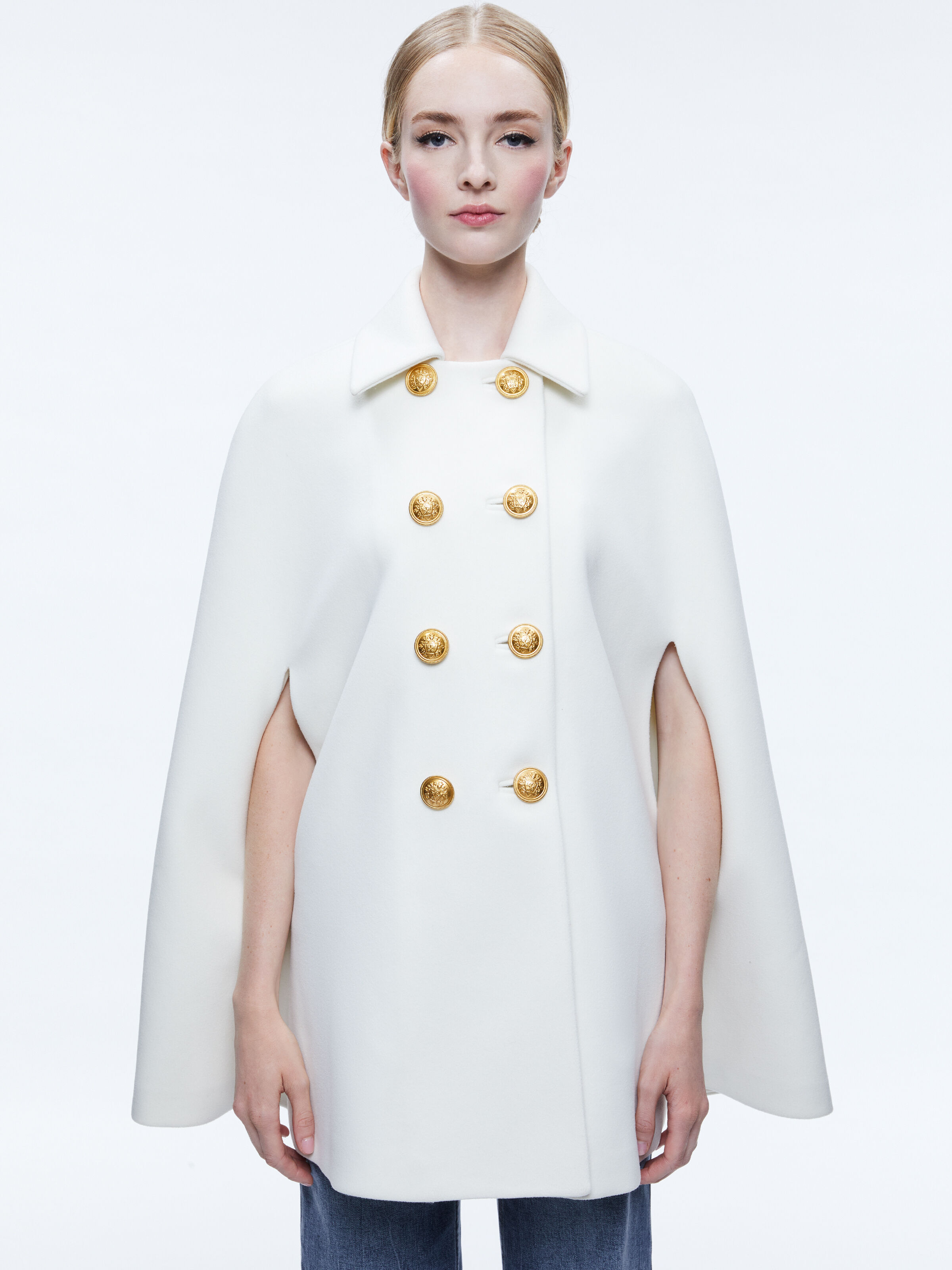 Alice + Olivia★Reynalda Double Breasted Cape Coat - Ecru Reynalda Double Breasted Cape In Ecru | Alice + Olivia