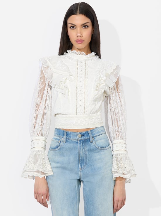 OFF WHITE-DELPHA EMBELLISHED TOP