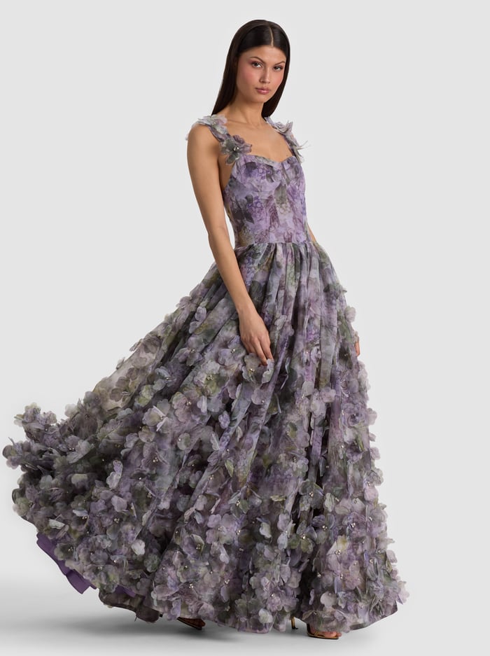 CALISSA EMBELLISHED BALLGOWN - SEA BREEZE LAVENDER - ALICE + OLIVIA