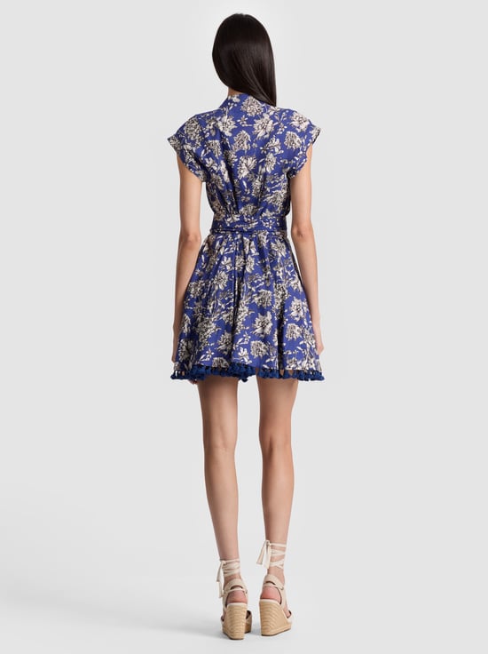BLOOMING WILD INDIGO-LUCY MINI DRESS