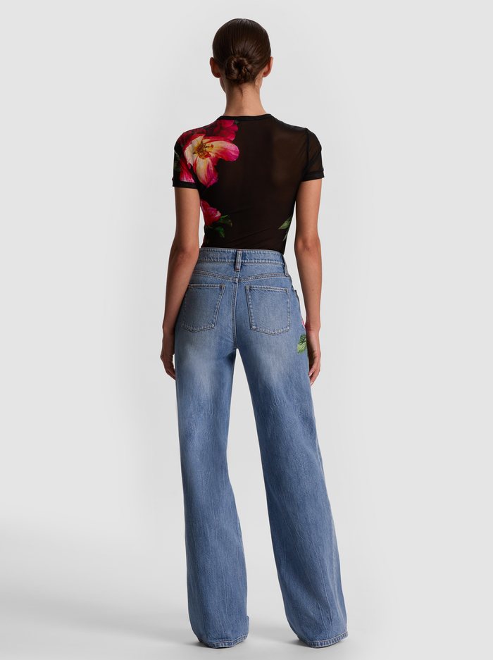 CHIC JEAN - DENVER BRIGHT BLUE/EMPRS BLOOM image 2 - ALICE + OLIVIA