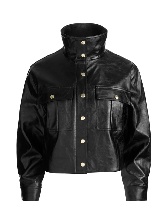 BLACK-JAMES VEGAN FUNNEL NECK PARKA