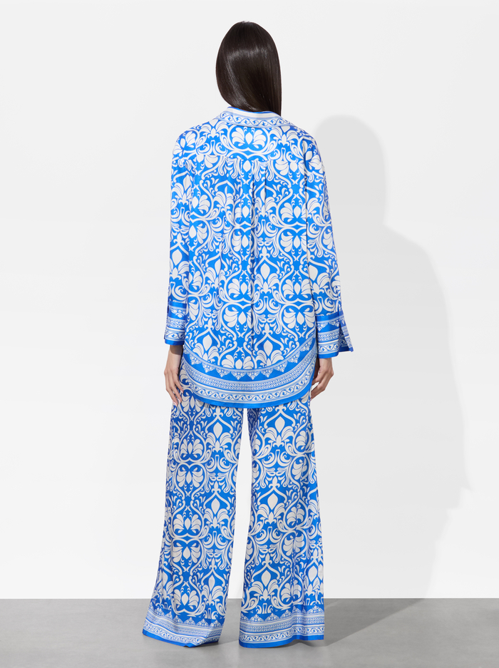 KIVA OVERSIZED PAJAMA SHIRT - SOIREE TRUE BLUE image 2 - Alice And Olivia