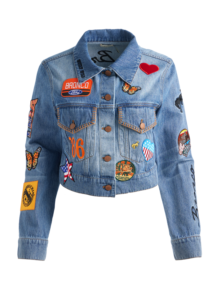 A+O X BRONCO DENIM JACKET - BROOKLYN BLUE image 5 - Alice And Olivia