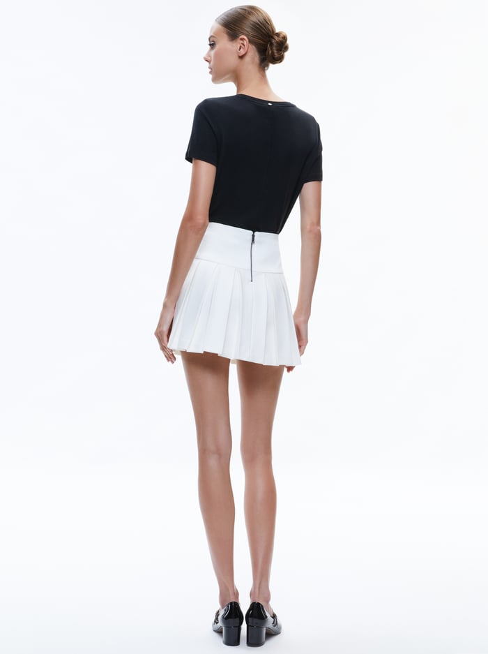 EMILIE BOX PLEAT MINI SKIRT - OFF WHITE image 1 - Alice And Olivia