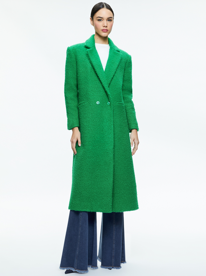 JIMMY OVERSIZED COAT WITH LONG LAPEL - LIGHT EMERALD - Alice And Olivia