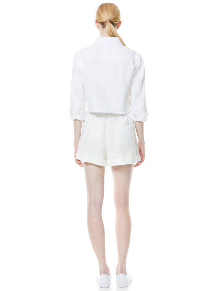 KENDALL CROPPED BOXY JACKET - VINTAGE SUGAR image 1 - Alice And Olivia