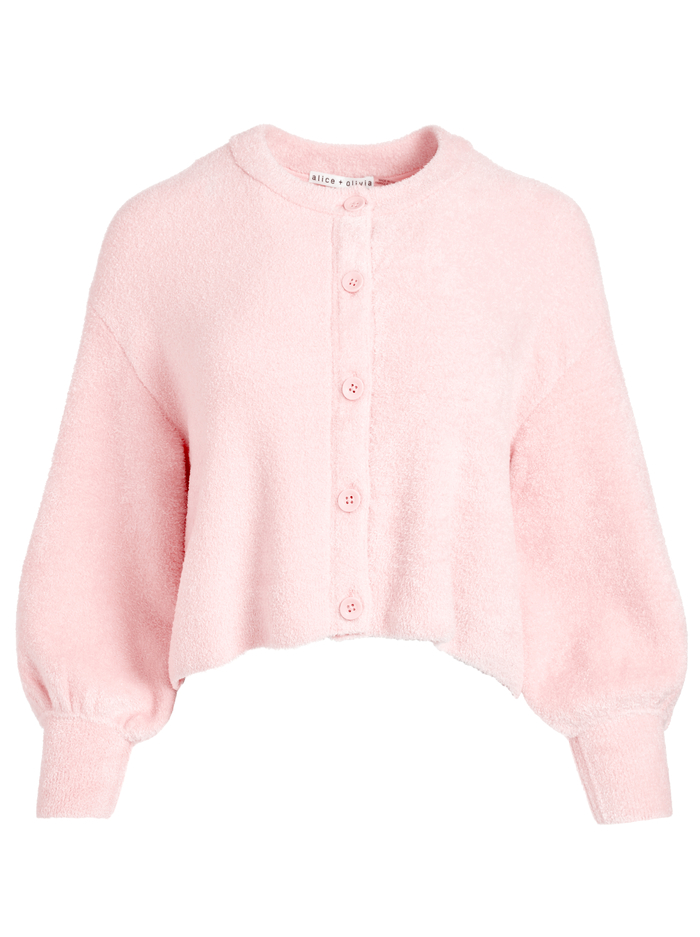 SYLVIE FUZZY CROPPED CARDIGAN - ENGLISH ROSE image 4 - Alice And Olivia