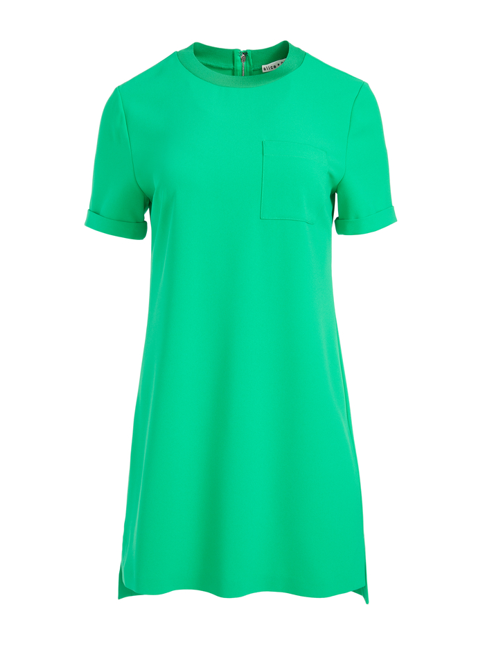 CATALINA ROLL SLEEVE MINI DRESS - MINT KELLY image 5 - ALICE + OLIVIA